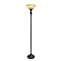 All The Rages All The Rages LF2001-RBZ 1 Light Torchiere Floor Lamp with Marbelized Amber Glass Shade - Restoration Bronze LF2001-RBZ